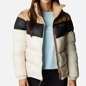 Columbia Women's Tri-Tone Puffer Jacket - Black, Cream, Tan